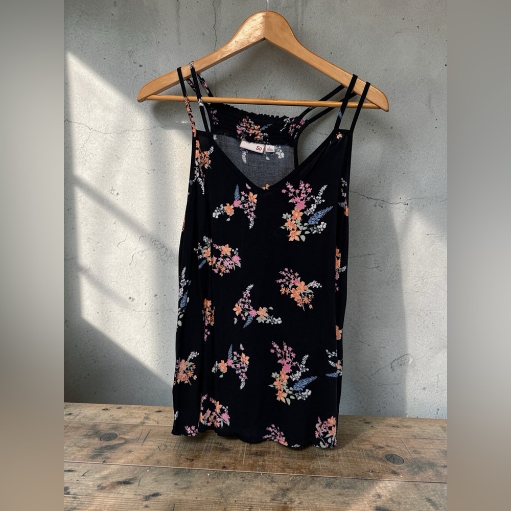 SO Black Floral Camisole